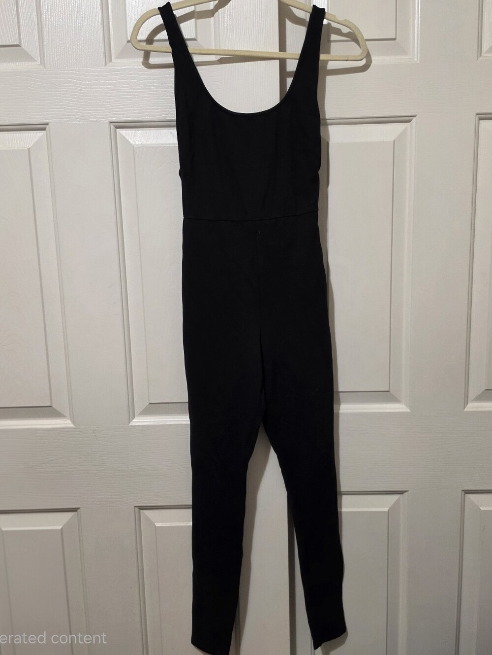 LPA Catsuit 23 Slim Scoop-Neck Black Sleeveless Jumpsuit, size S